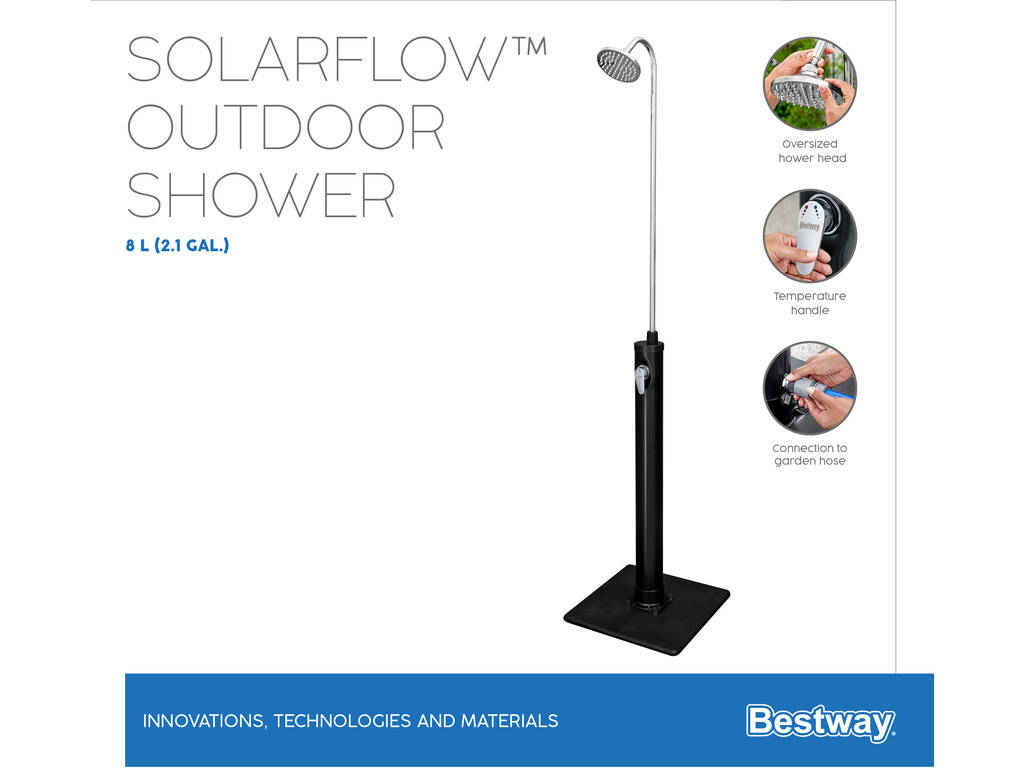 Draussen Solardusche SolarFlow 8 l. von Bestway 58694