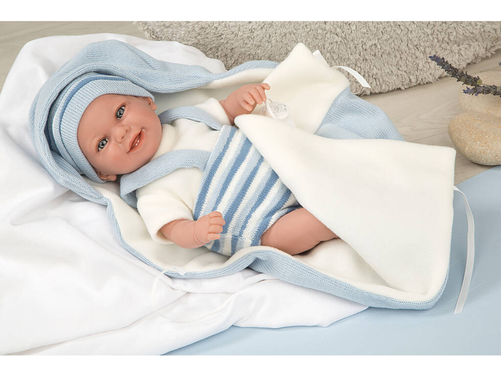 Doll Elegance Babyto Bleu 35 cm. avec couverture Arias 60751