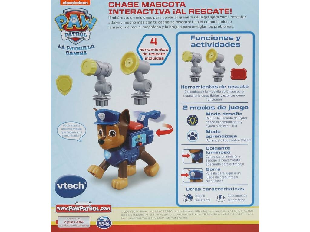 Patrulla Canina Chase Mascota Interactiva ¡Al Rescate! Vtech 563122