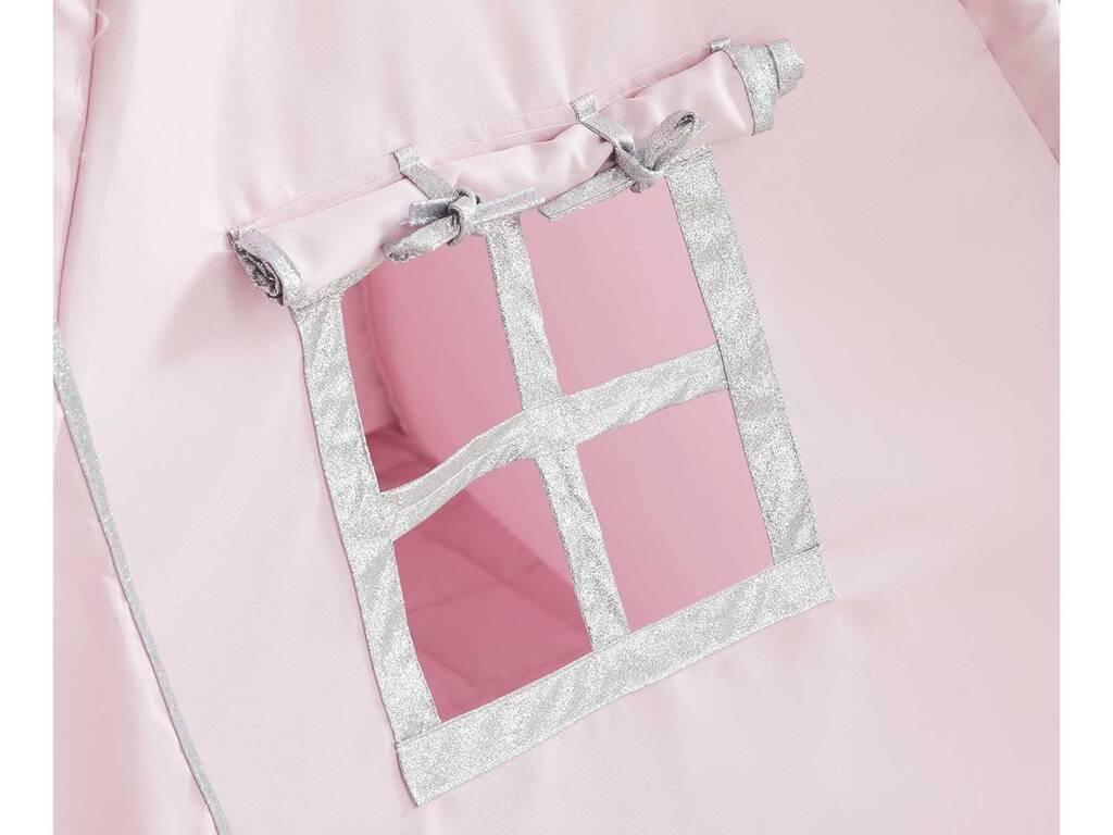 Casa Tipi rosa e argento con tappetino e cuscini