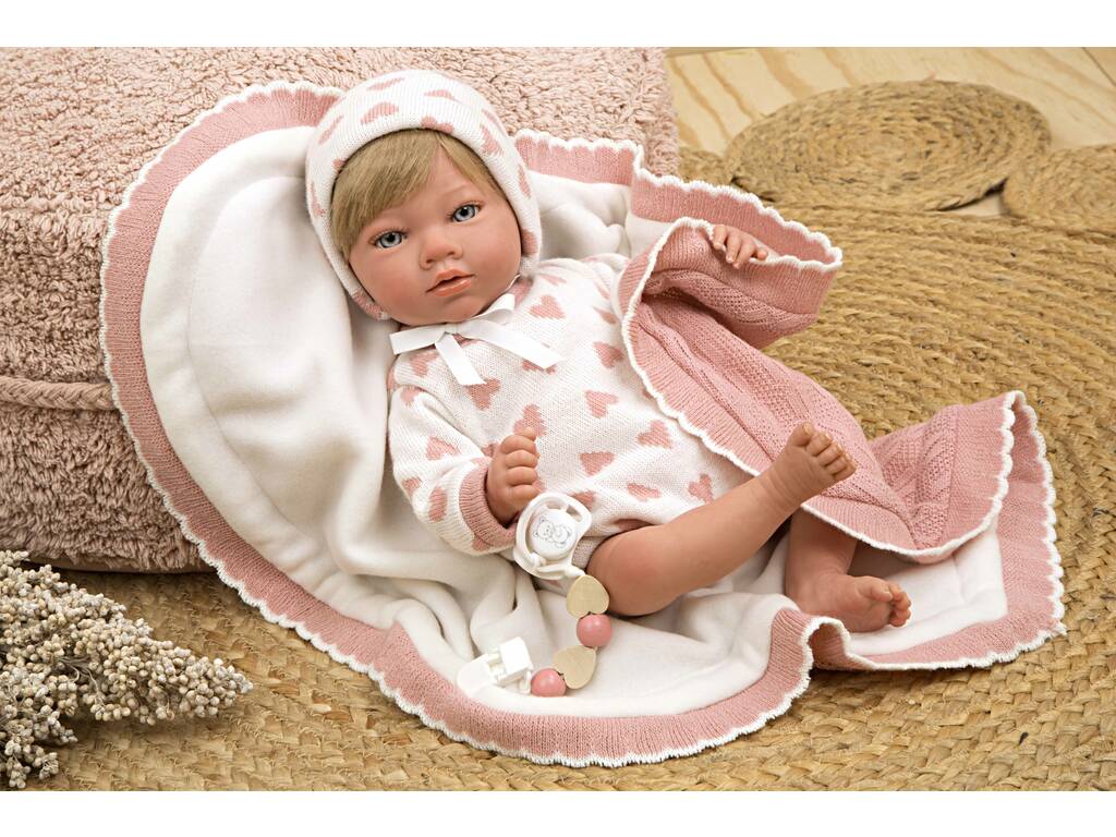 Cristina Reborn Baby Doll Rose 40 cm. avec couverture Arias 98141