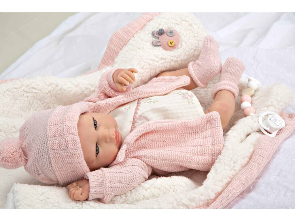 Reborn-Puppe 40 cm. Rosa Marta mit Decke von Arias 98165