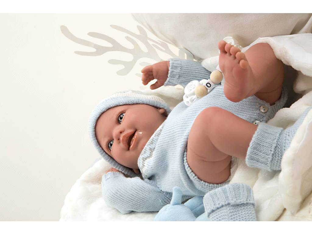 Reborn Baby Puppe 45 cm. Ibai mit Decke und Plüsch Arias 98153