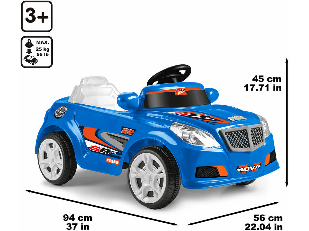 Twinkle Car Light Blue Convertible 12V Battery Radio Controlled Car