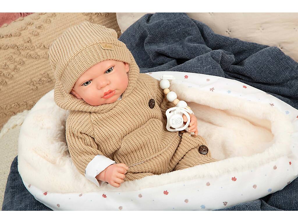 Poupée Reborn Olona de 40 cm avec sac de couchage beige