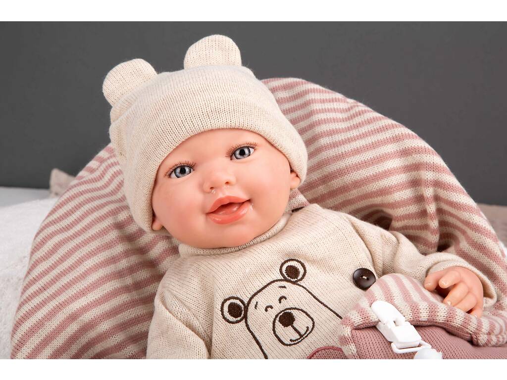 Muñeca Bebé Reborn Lain de 45 Cm con Saco de Dormir