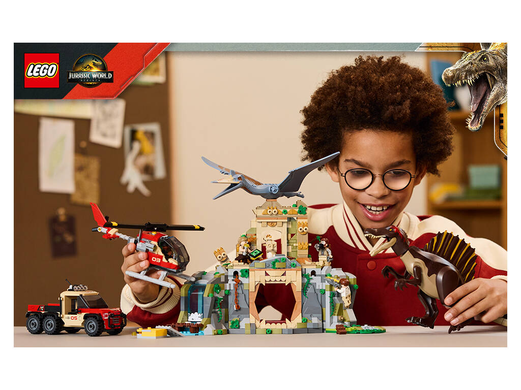 Lego Jurassic World Rebirth Misión Aérea: Spinosaurus y Quetzalcoatlus