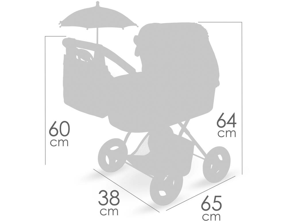 Poussette pliable Sophie avec sac et ombrelle
