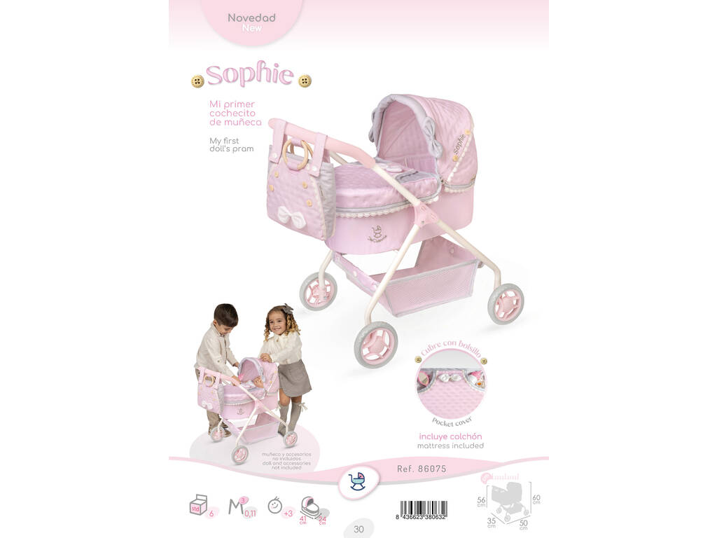 Poussette pour poupées Ma première poussette Sophie avec sac