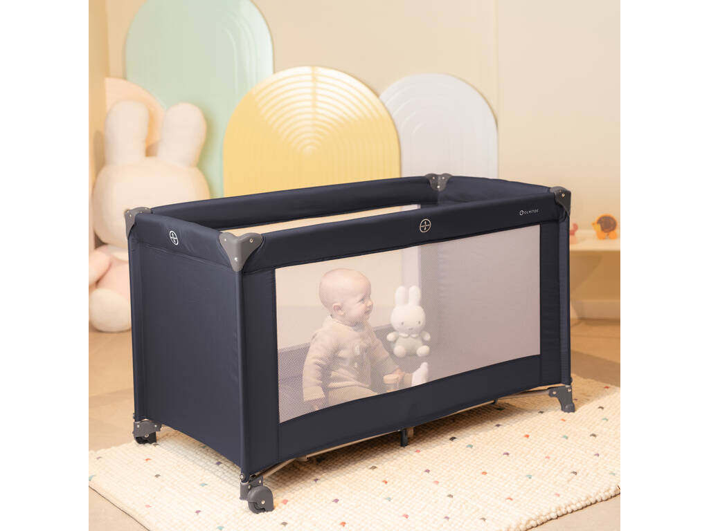 Lit de voyage basique gris foncé 79 x 66 x 126 cm