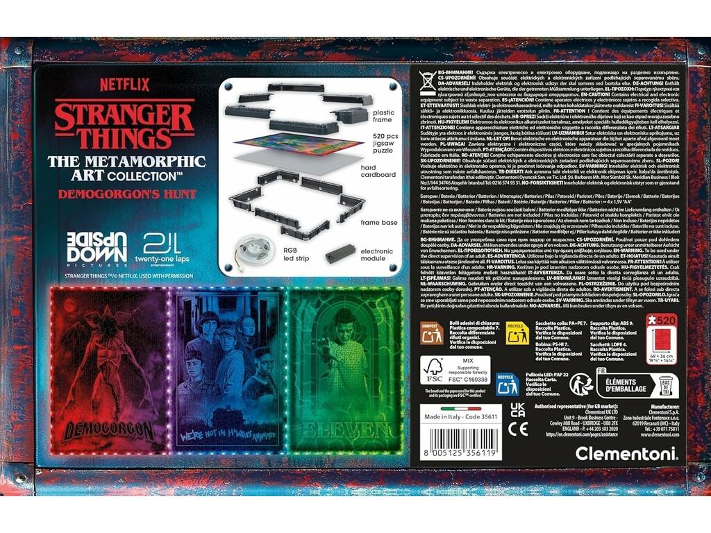 Stranger Things Puzzle Metamórfico Demogorgon’s Hunt de 520 Piezas con Luz LED