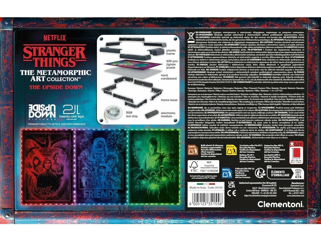 Stranger Things Puzzle Metamórfico The Upside Down de 520 Piezas con Luz LED