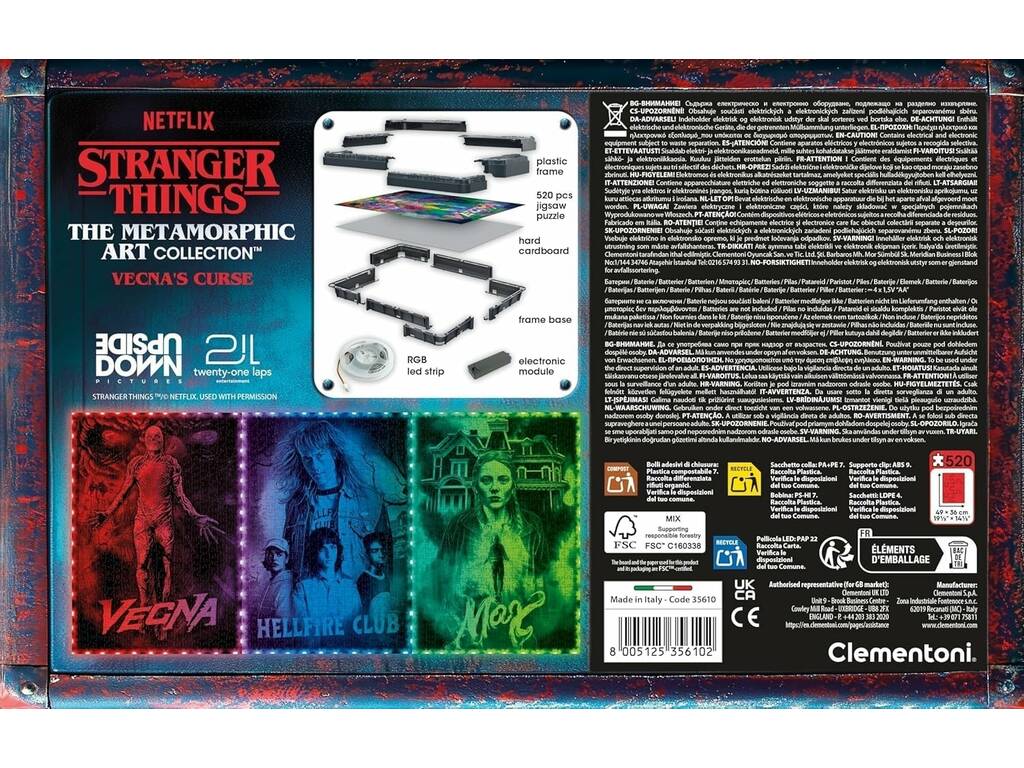 Stranger Things Puzzle Metamórfico Vecna’s Curse de 520 Piezas con Luz LED