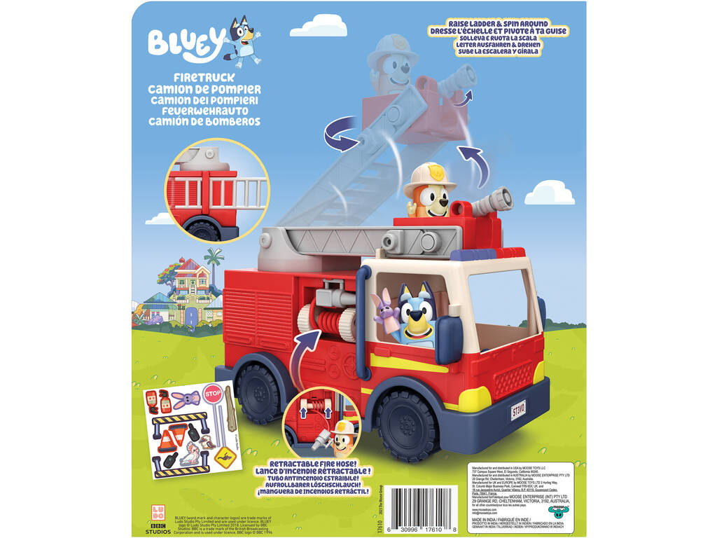Bluey Set Camión de Bomberos con Figuras y Accesorios