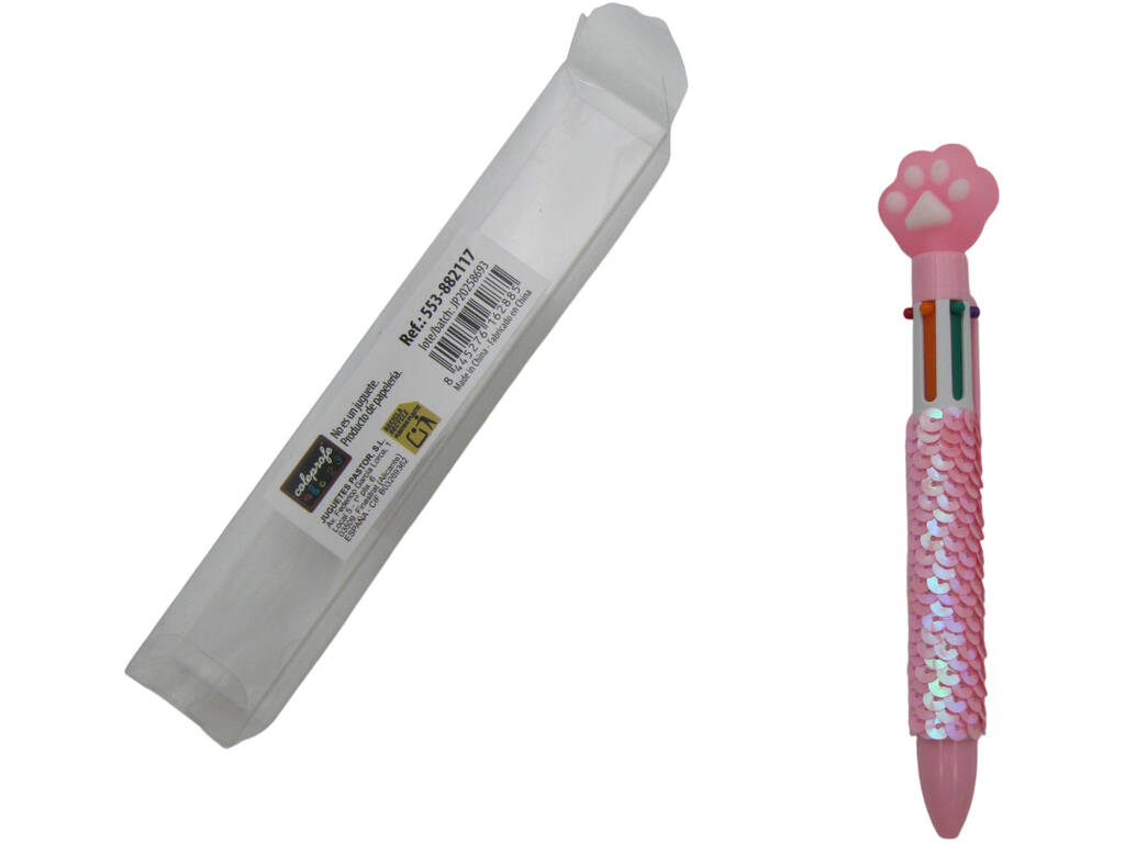 Stylo à bille 6 couleurs avec 16,5 cm d'impression