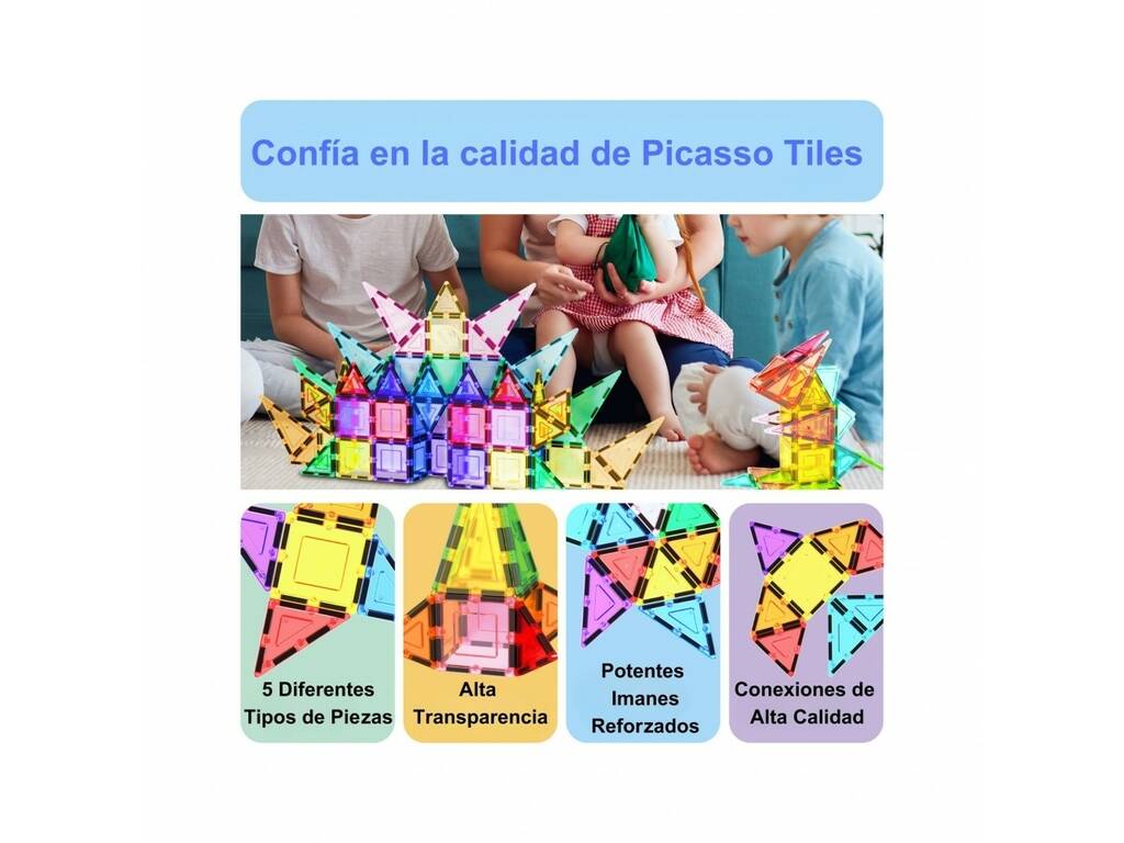 Picasso Tiles Créations magnétiques Pack de 61 pièces