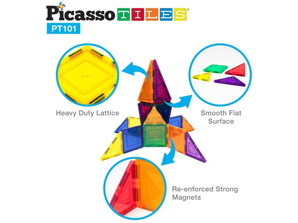 Picasso Tiles Blocs magnétiques 101 pièces