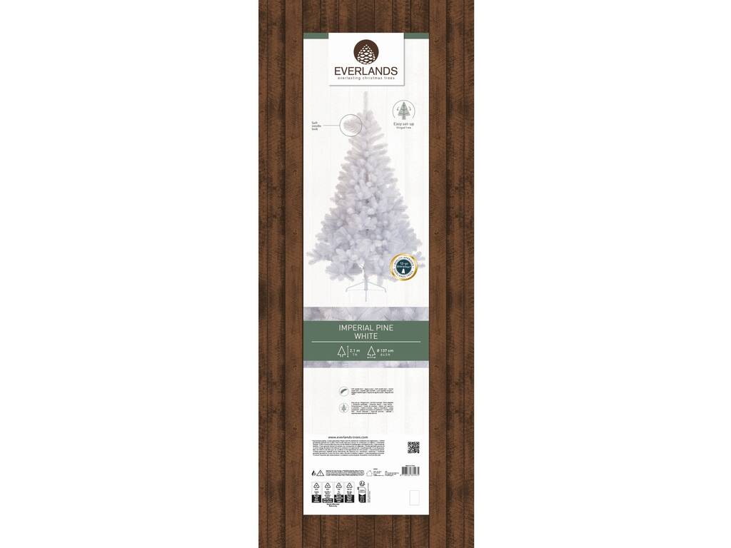 Sapin de Noël Imperial Blanc de 210 cm avec 770 branches Everlands
