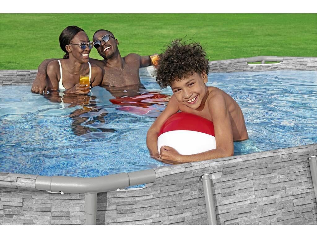 Piscina Desmontável Oval Steel Pro Max Splashview 427x250x100 cm. Bestway 56714