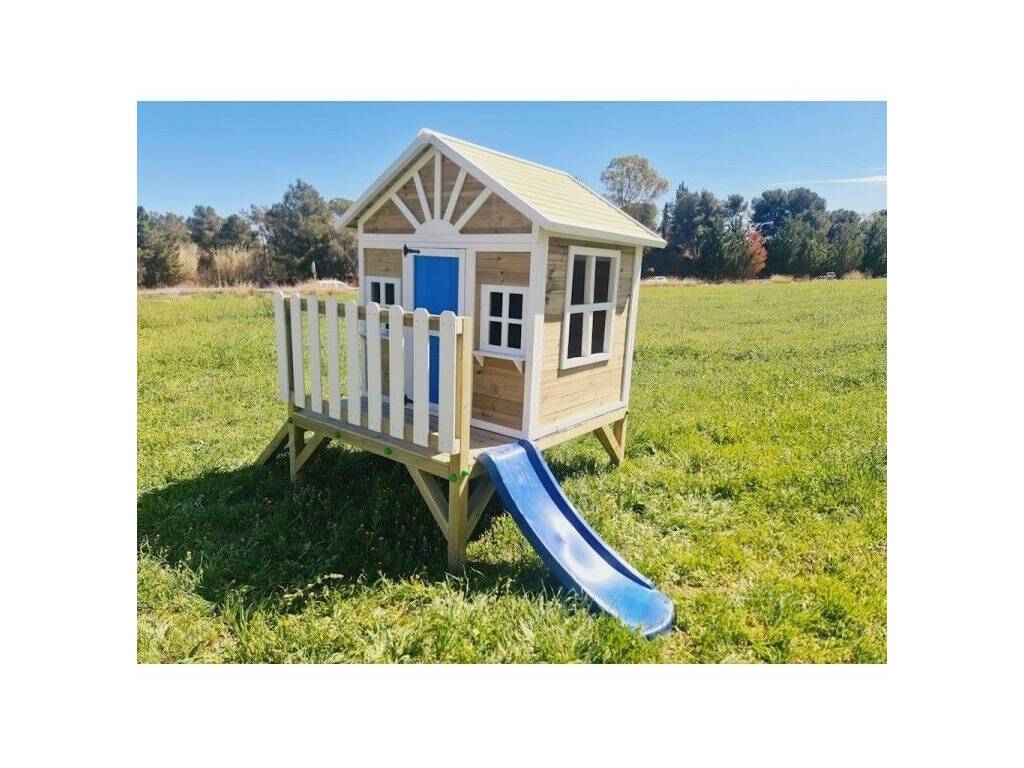 Maisonnette en bois Visby surélevée sur une plateforme de 60 cm, 225,5 x 200 x 209,5 cm Masgames MA806599X