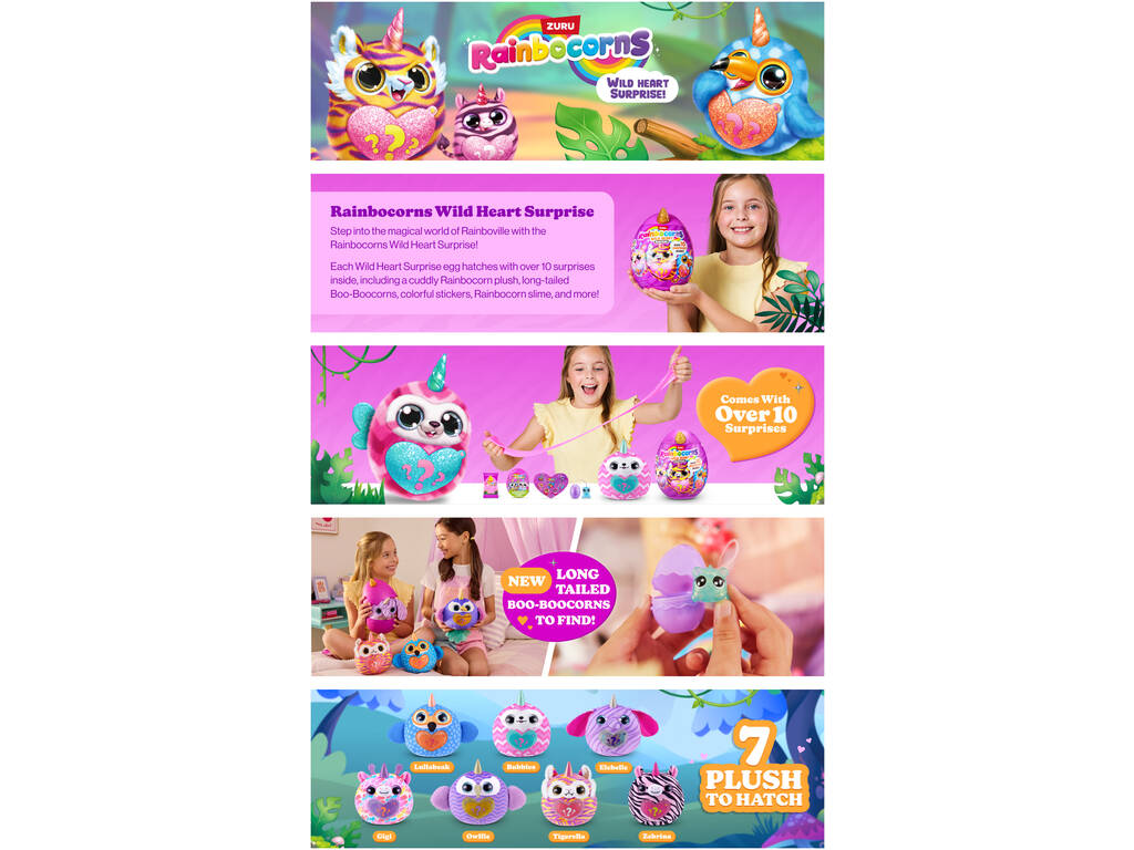Zuru Rainbocorns Wild Heart Coeur Sauvage Œuf avec peluche surprise et accessoires