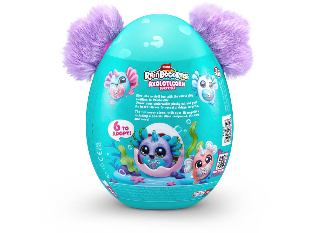Zuru Rainbocorns Axolotlcorn Surprise Œuf avec peluche surprise et accessoires