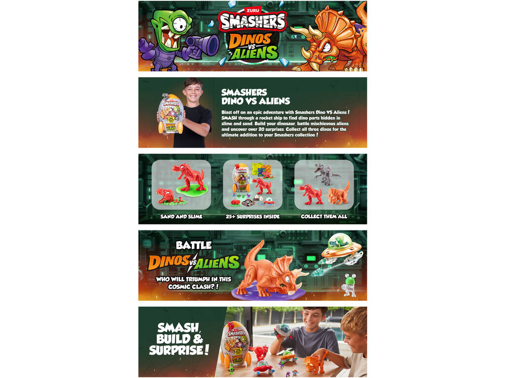 Zuru Smashers Dinos vs Aliens Cohete Sorpresa