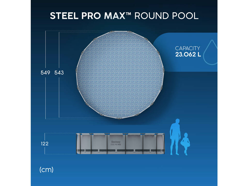 Piscina Desmontável Steel Pro Max 549x122 Cm. Bestway 56462