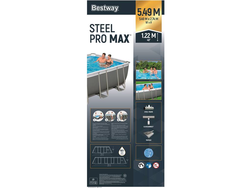 Piscina Desmontable 549x274x122 Cm. Bestway 56466